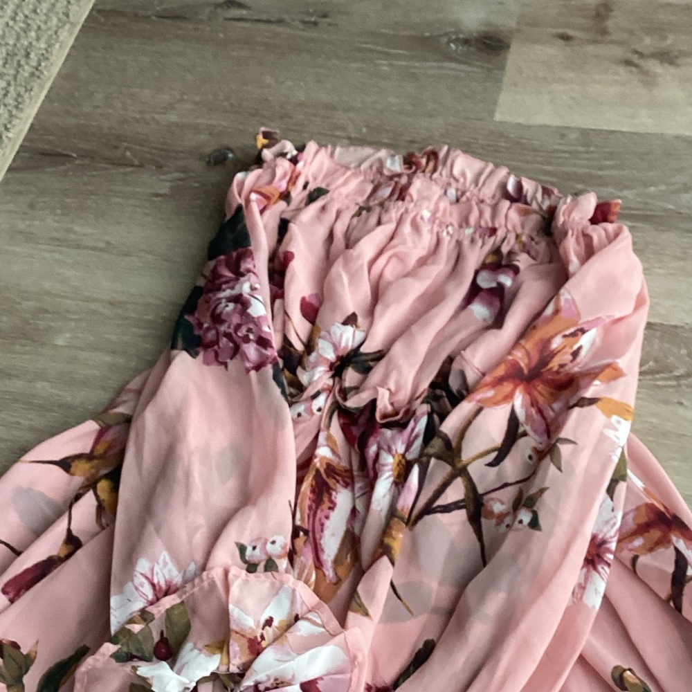 Fashion Nova Pink Floral High Low Dress